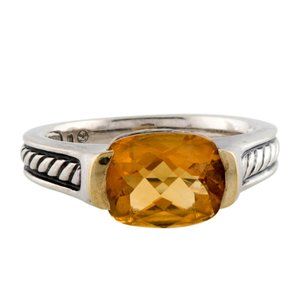 DAVID YURMAN 18K YELLOW GOLD & STERLING SILVER CITRINE COLOR CLASSICS RING